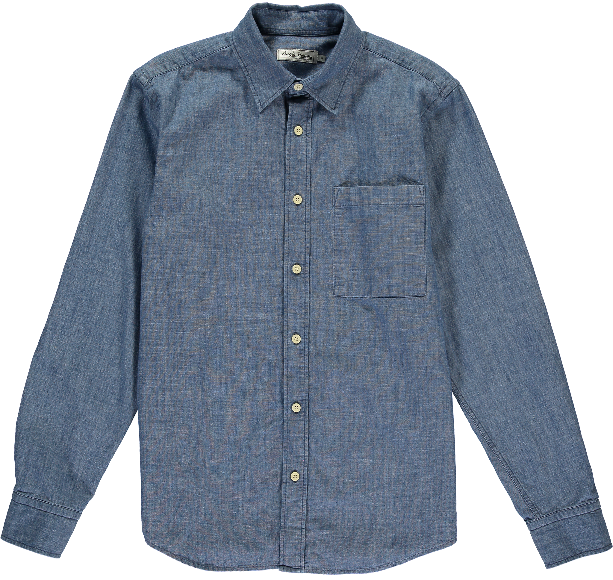 Mason Chambray Shirt With Back Print - Button (2048x2048), Png Download