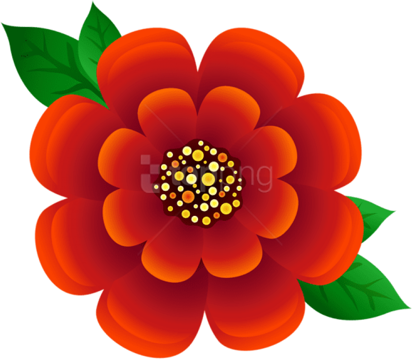 Flower Red Transparent Png - Flower Red Clipart (850x744), Png Download