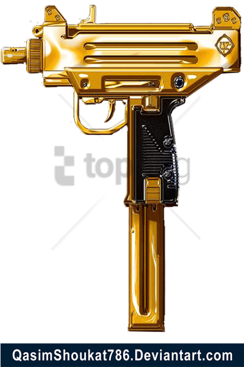 Free Png Gold Gun Png Png Image With Transparent Background - Gold Gun Png (480x768), Png Download