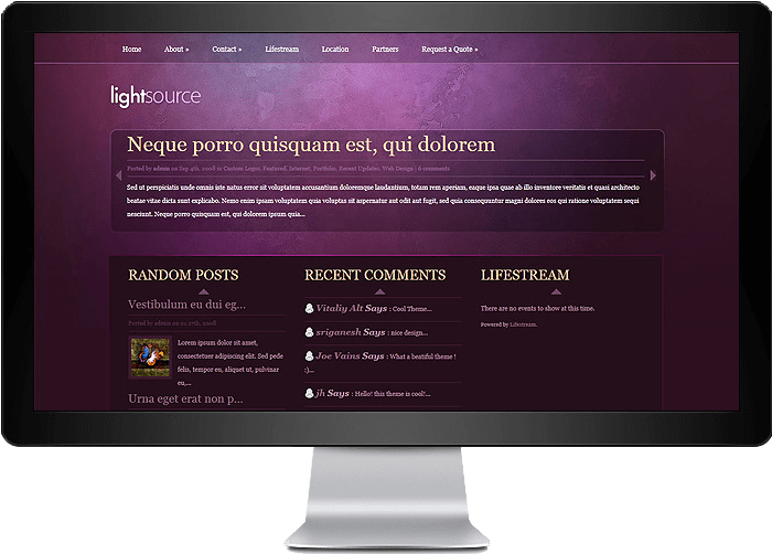 Lightsource Wordpress Theme - Computer Monitor (1170x502), Png Download
