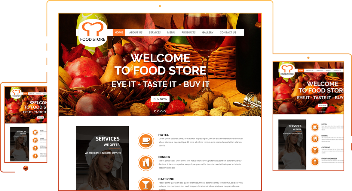 Free Food And Restaurant Theme - Online Advertising (1171x638), Png Download