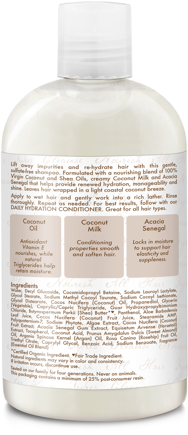 100% Virgin Coconut Oil Daily Hydration Shampoo (2000x2000), Png Download