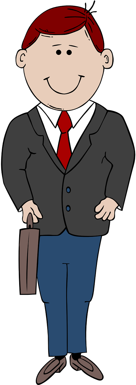 Business Man Business Person - Cartoon Man In Suit (640x1280), Png Download
