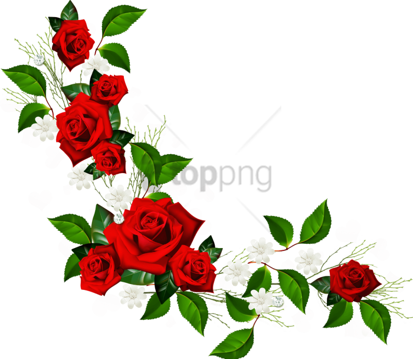 Free Png Rose Border Png Image With Transparent Background - Rose Flower Frame Png (850x738), Png Download