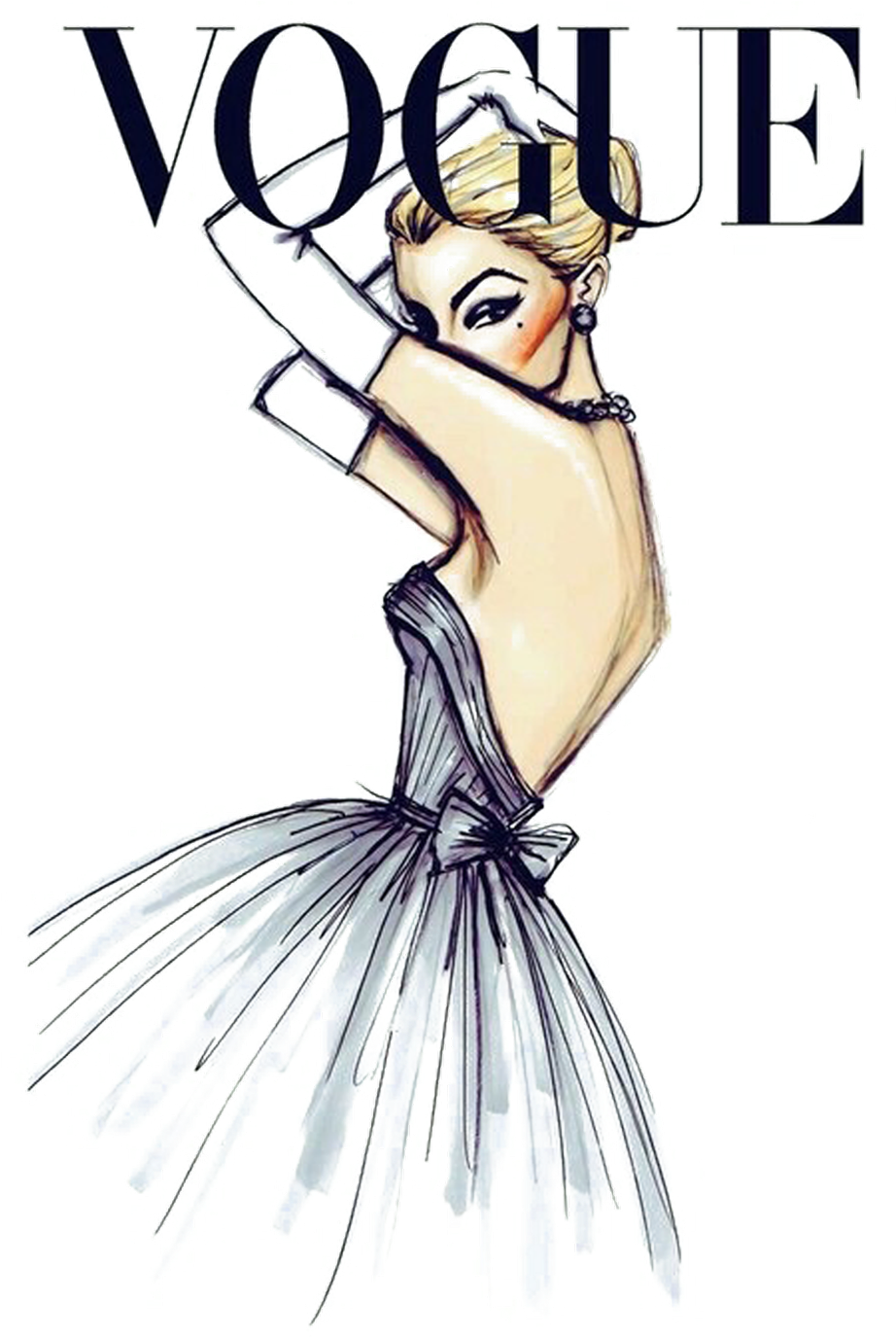 #vogue #elegance #drawing #pureelegance #model #fashion - Vogue Cover Drawings (1024x1374), Png Download