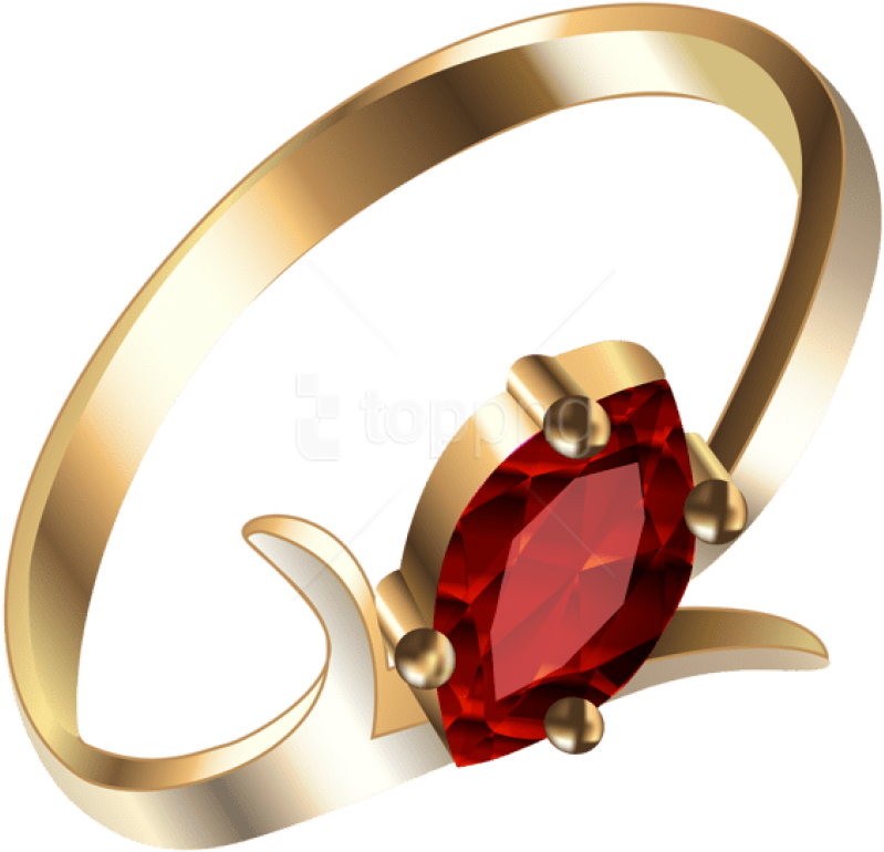 Free Png Download Gold Ring With Ruby Clipart Png Photo - Gold Ring Image Download (850x818), Png Download