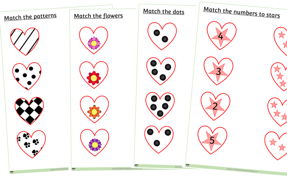 Match The Heart Sheets - Heart (1000x667), Png Download