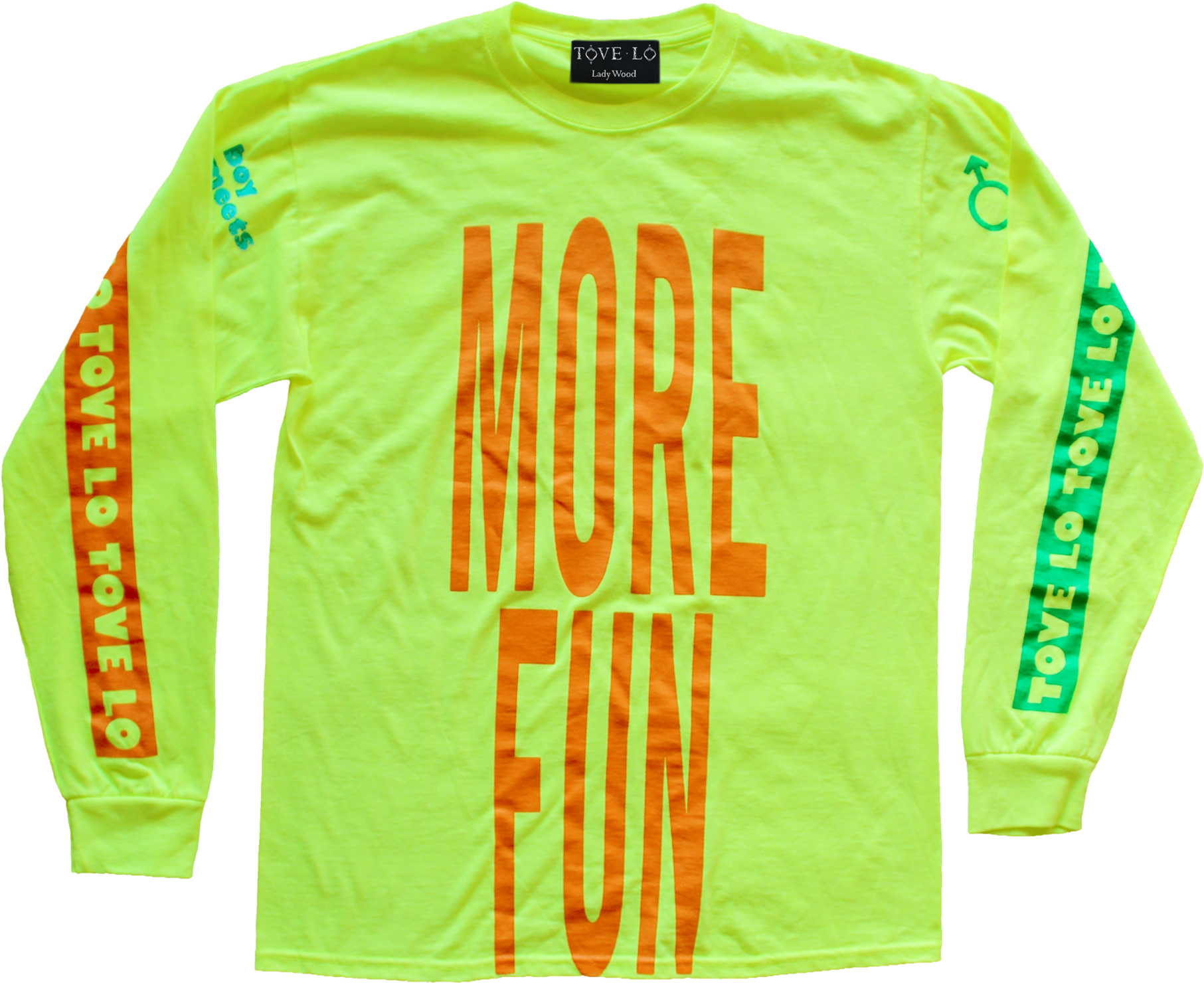 A 'more Fun' Front Logo A 'happy Face' Back Logo And - Long-sleeved T-shirt (2048x2048), Png Download