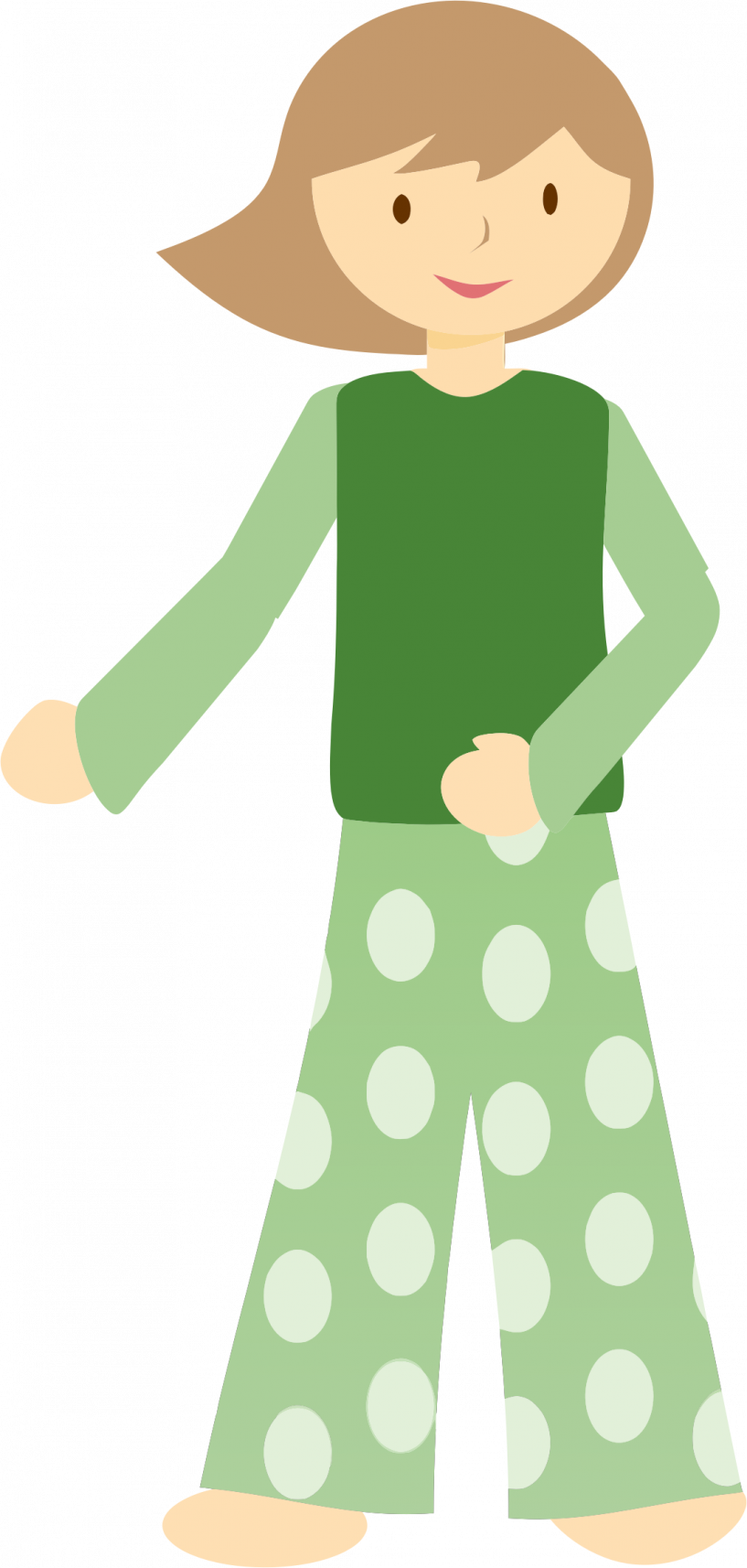 Woman Pajama Clipart - Girl In Pajamas Clipart (817x1714), Png Download