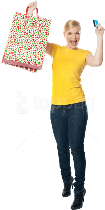 Free Png Download Women Shopping Png Images Background - Excited Girl Shopping (480x758), Png Download