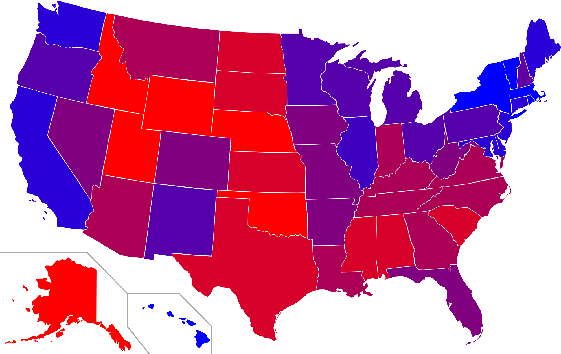 2019 Us Senate Map (2000x1237), Png Download