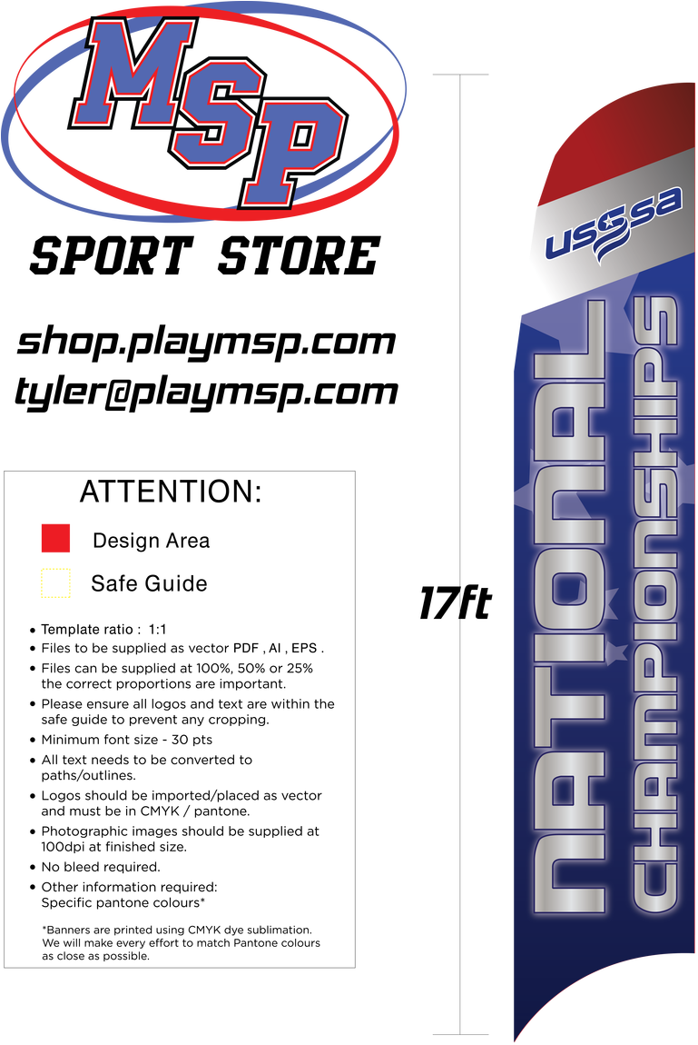 17ft Usssa National Championship Flag - Flyer (787x1280), Png Download