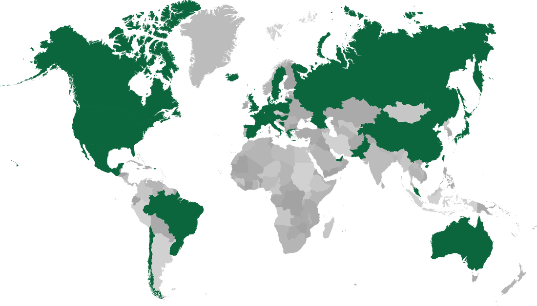 Picture - World Map With China Highlighted (1100x628), Png Download