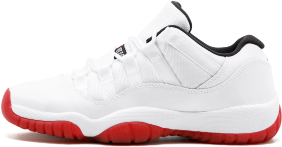 Air Jordan 11 Retro Low White Varsity Red Black - Sneakers (700x850), Png Download