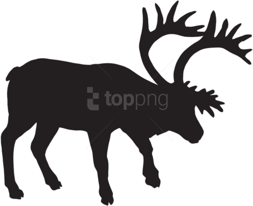 Free Png Fallow Deer Silhouette Png - Silhouette (850x693), Png Download