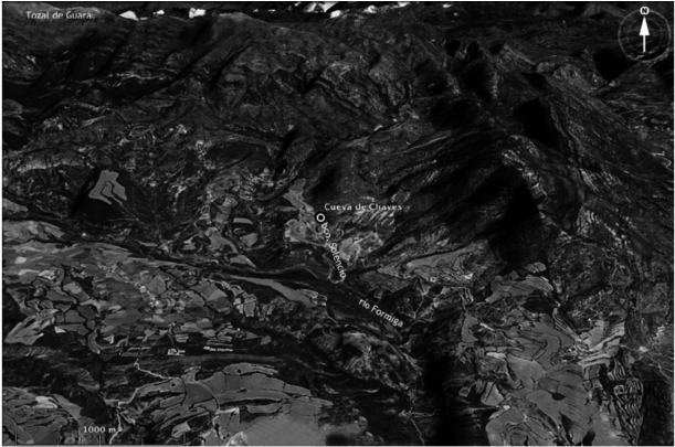 Cueva De Chaves Environs, Oblique Aerial Photograph - Monochrome (850x404), Png Download