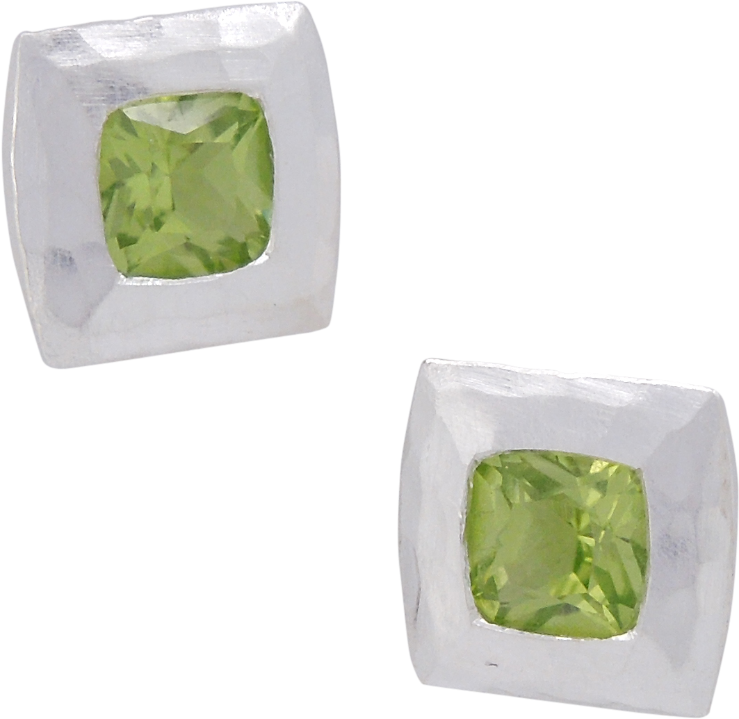 Sterling Silver & Peridot Earrings - Earrings (2140x1706), Png Download