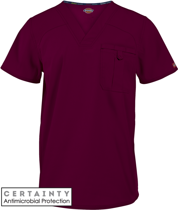 Dickies Eds Signature Stretch Scrubs Men's V-neck Top - Active Shirt (600x720), Png Download