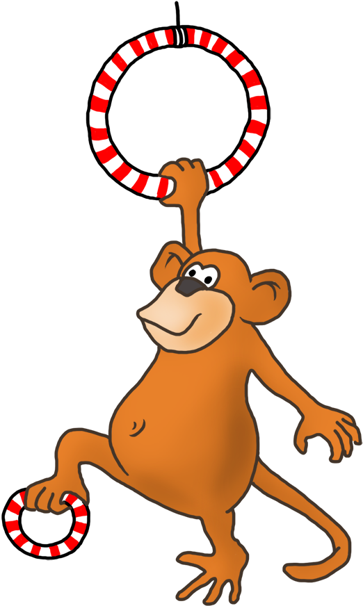 Funny Gorilla Drawing - Cartoon Animal Doing Gymnastics (540x886), Png Download