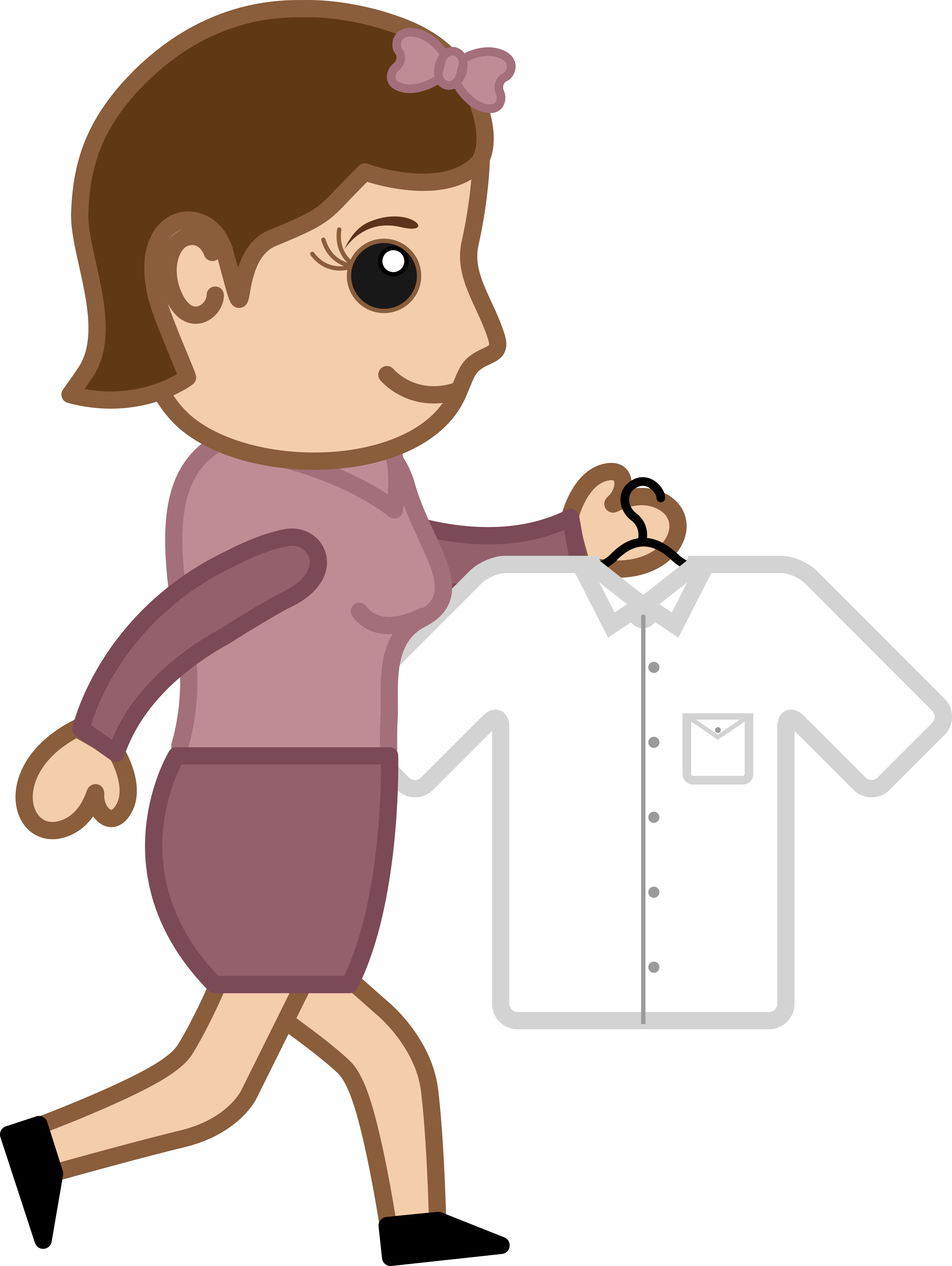 Iron Clipart Folding Clothes - Walking Cartoon Characters (3000x3988), Png Download