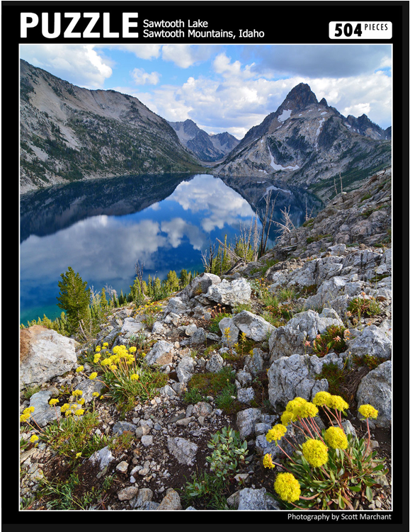 Sawtooth Lake 16 X 20 504 Pieces - Idaho Puzzle (750x750), Png Download