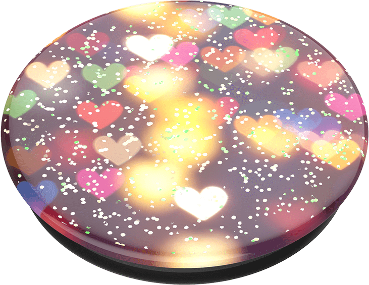 Glitter Bokeh Hearts - Circle (989x1000), Png Download