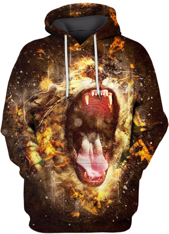 3d Roaring Lion Hoodie - Lord Of The Flies The Beast (800x799), Png Download