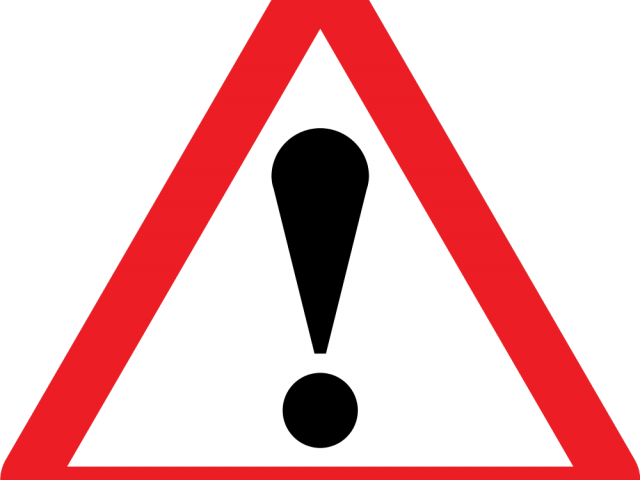 Warning Clipart Caveat - Red Triangle Warning Sign (640x480), Png Download