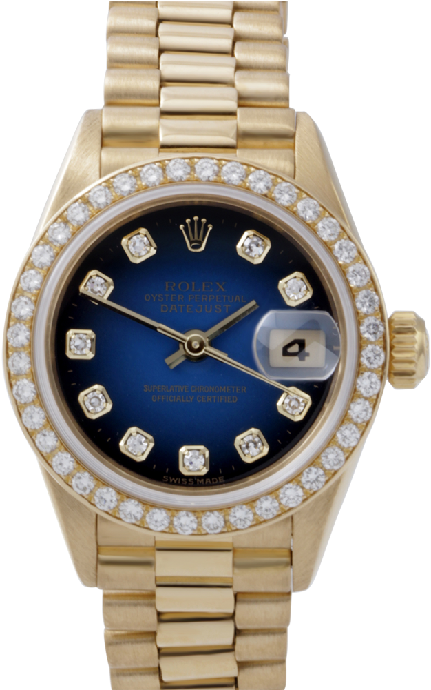 Swiss Rolex Watch - Rolex Watches For Women Blue (1000x1000), Png Download