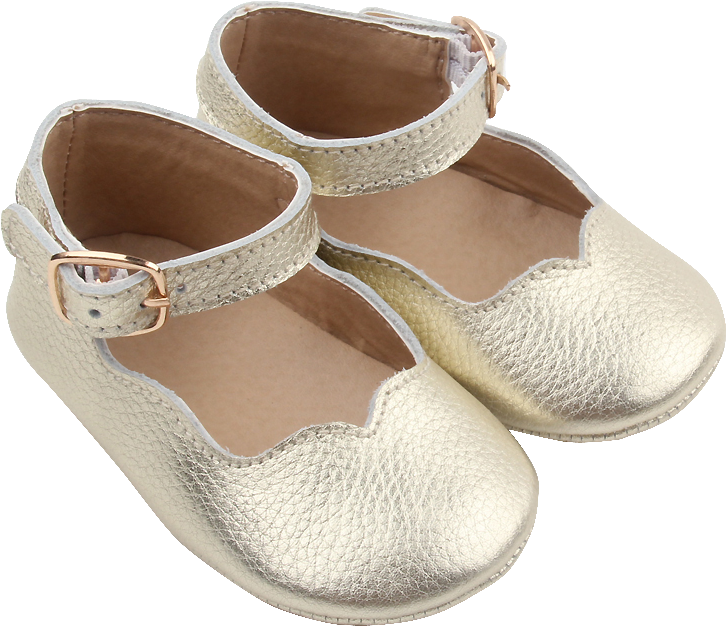 Gold Leather Mary Janes - Ballet Flat (800x800), Png Download