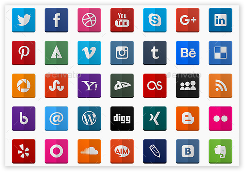 This Bunch Of Icons Shows You The Path To Make Your - Social Icons (880x615), Png Download