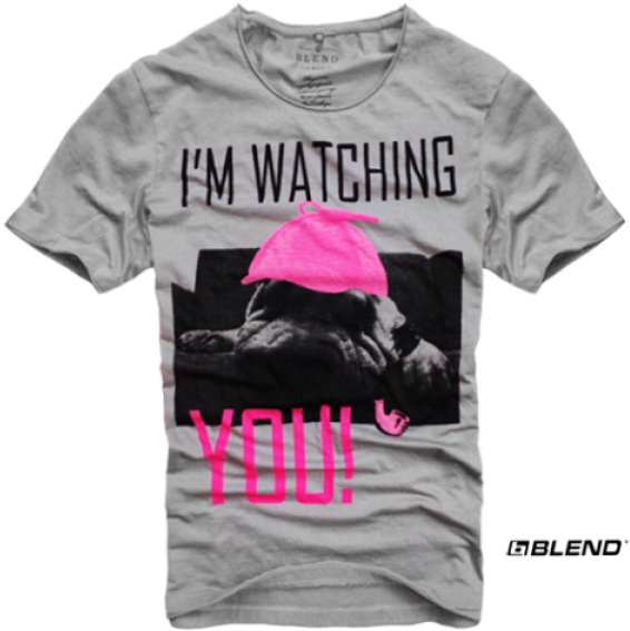 ~blend Dog Smoking Pipe Graphic Printed Tshirt Im Watching - Girl (600x600), Png Download