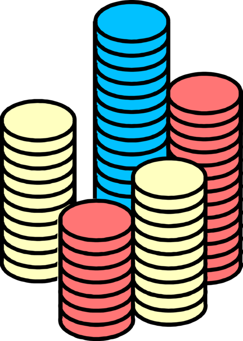 Vector Illustration Of Casino Tokens Gambling Poker (499x700), Png Download