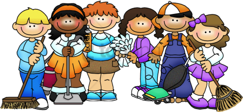 Free Png Children Png Clipart Png Image With Transparent - Cleaning Classroom Clip Art (850x397), Png Download