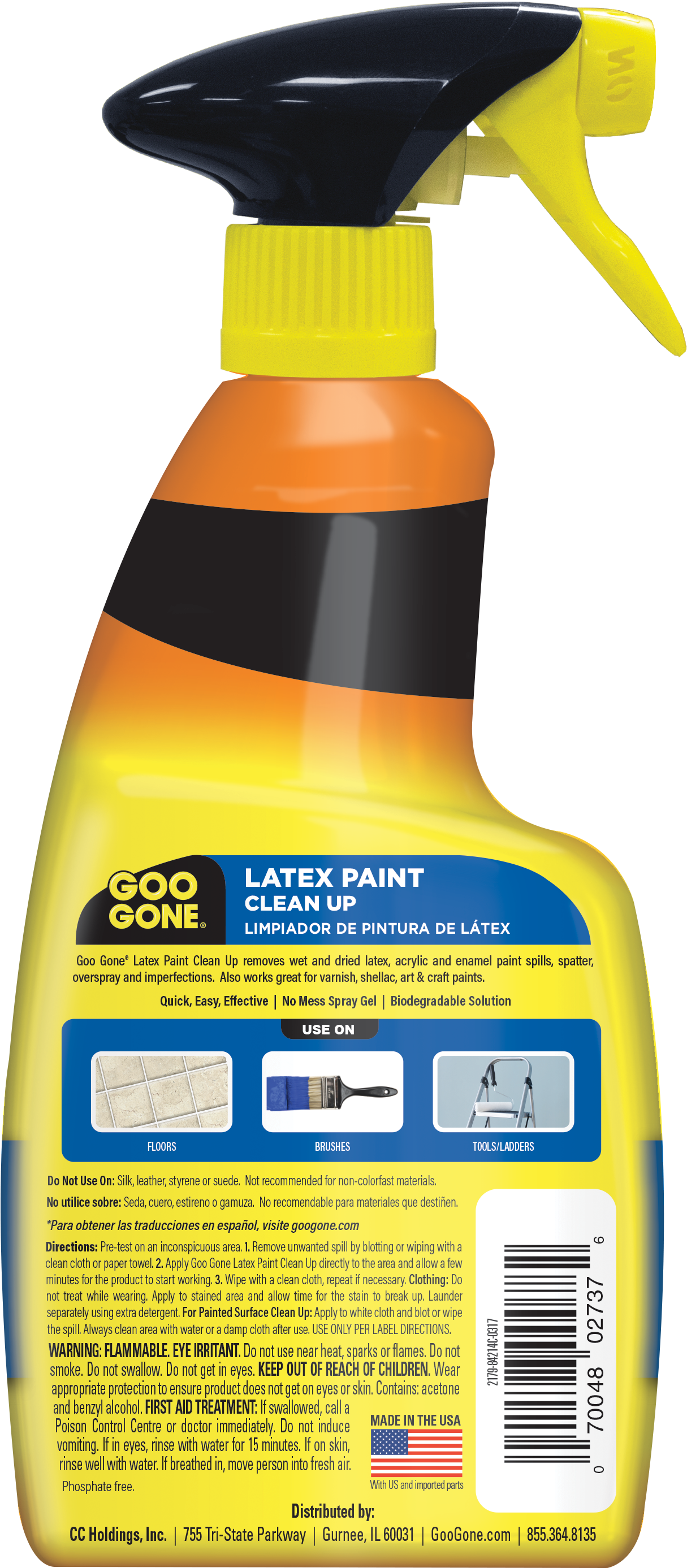 Goo Gone Latex Paint Clean-up, Perfect For Spills And - Goo Gone (2837x2837), Png Download