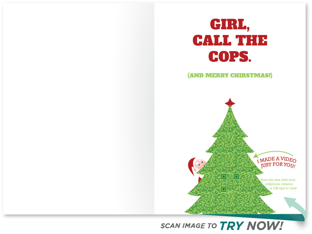 He Sees You Christmas Card He Sees You Christmas Card - Christmas Tree (1023x767), Png Download
