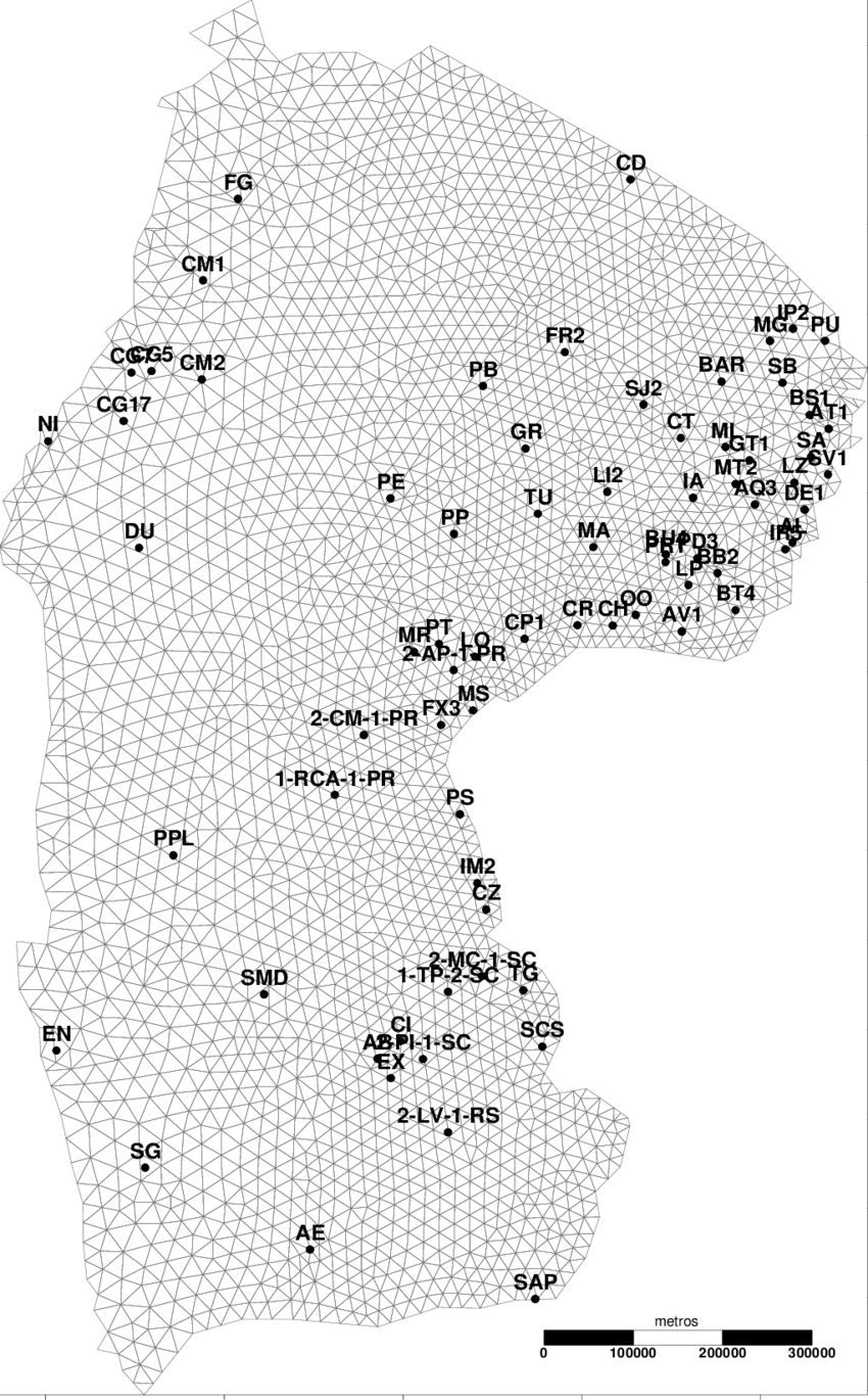 Distribución De Puntos De Observación Empleados En - Black-and-white (850x1370), Png Download
