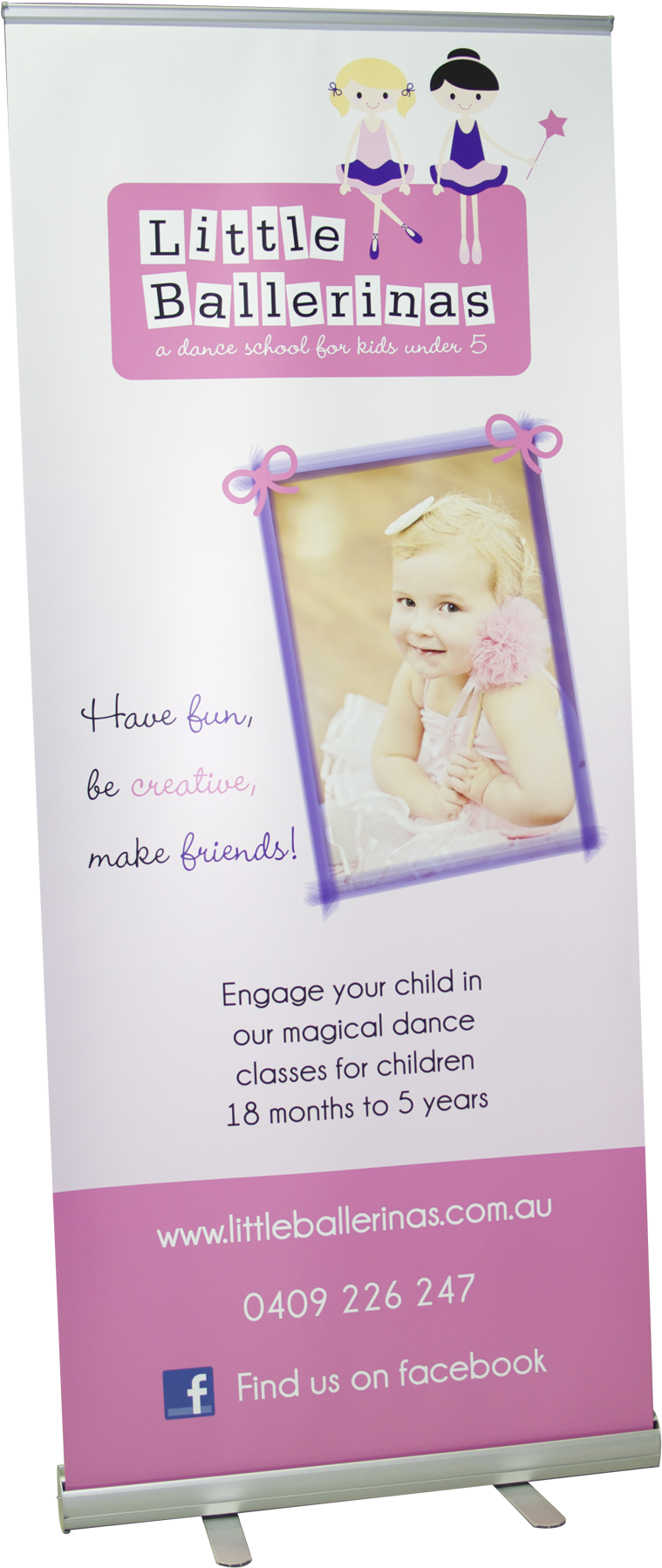 Cute Pull Up Banner For Little Ballerinas, Designed - Banner (1299x1956), Png Download