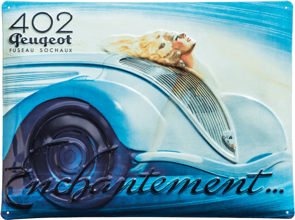 Embossed Peugeot Tin Metal Sign, 40 Cm X 30 Cm - Classic Car (1080x1080), Png Download