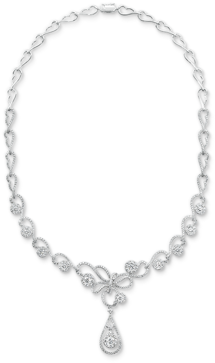 Whimsical Pear Drop Diamond Necklace - Necklace (800x785), Png Download