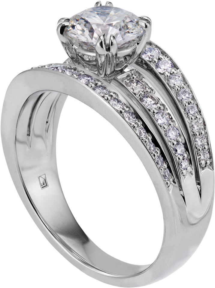 View A Small Sampling Of Our Engagement And Wedding - Solitaire Ring Band Designs (1000x1000), Png Download