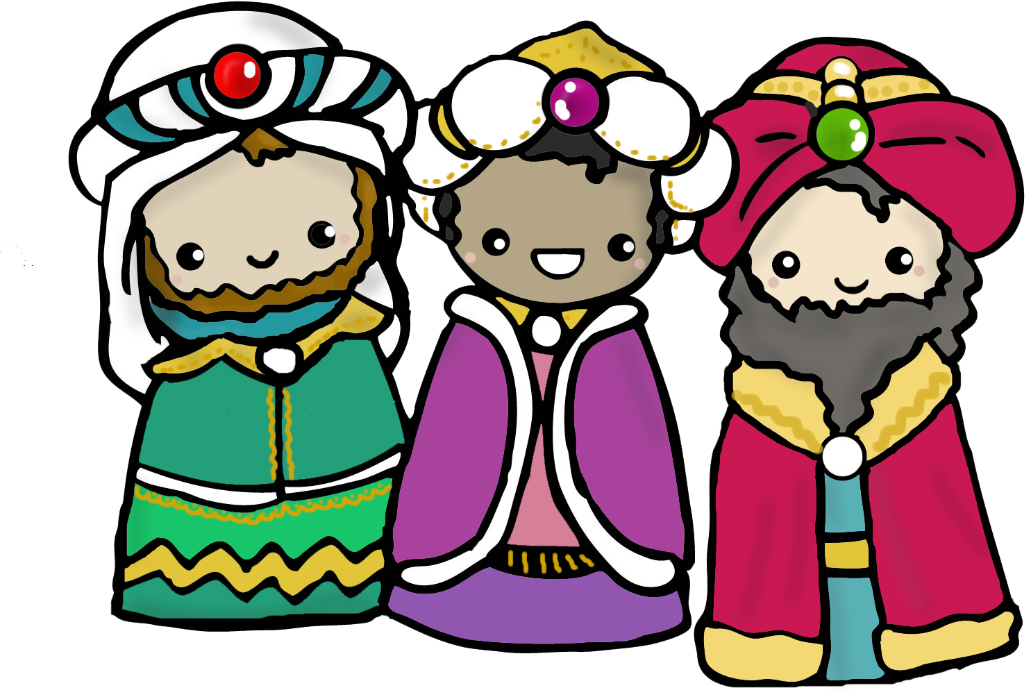 Reyes Magos - Kawaii De Los Reyes Magos (2048x1536), Png Download