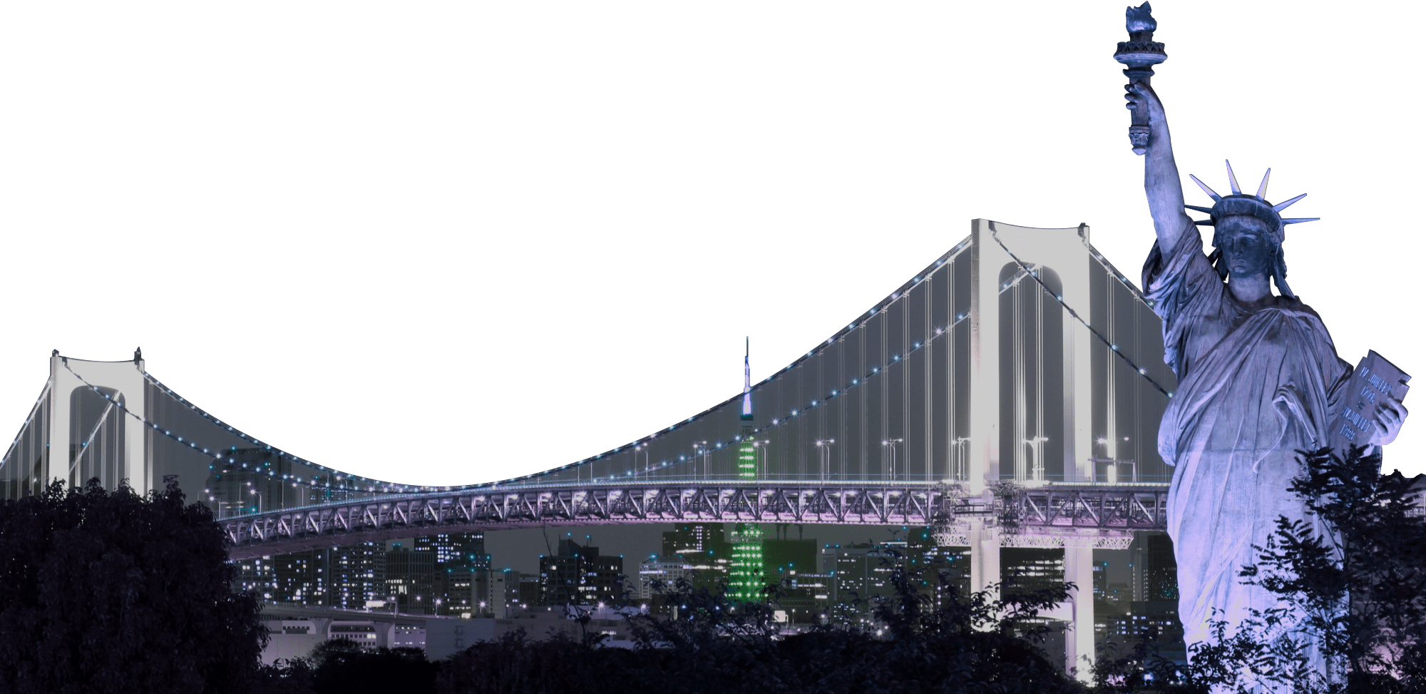 New York Skyline Cropped Png - Quadro New York Moderno (2000x973), Png Download