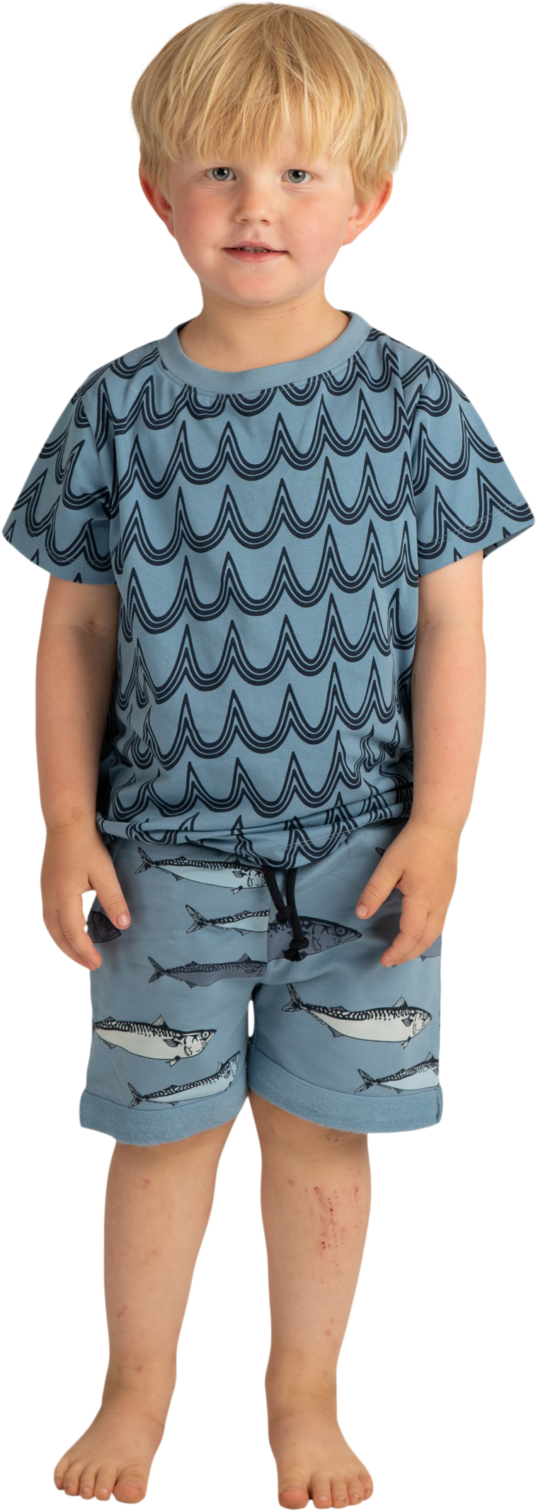 Em T-shirt Wave Blue Kids - Boy (1700x2550), Png Download