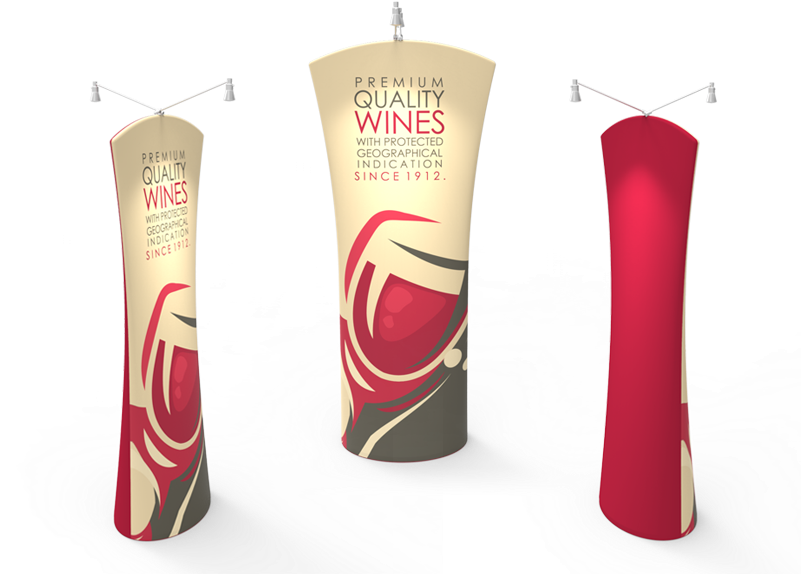 Curved Top Tension Fabric Banner Stand - Tension Fabric Curved Tension Banner Stands Png (800x600), Png Download