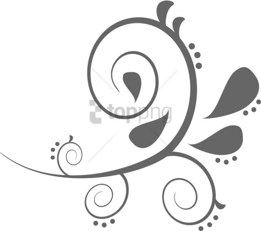 Free Png Download Curved Line Design Png Images Background - Black Swirls Transparent Background (850x750), Png Download