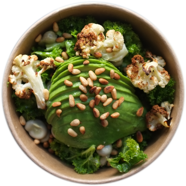 Cauliflower Avocado Bowl - Scallion (1024x768), Png Download