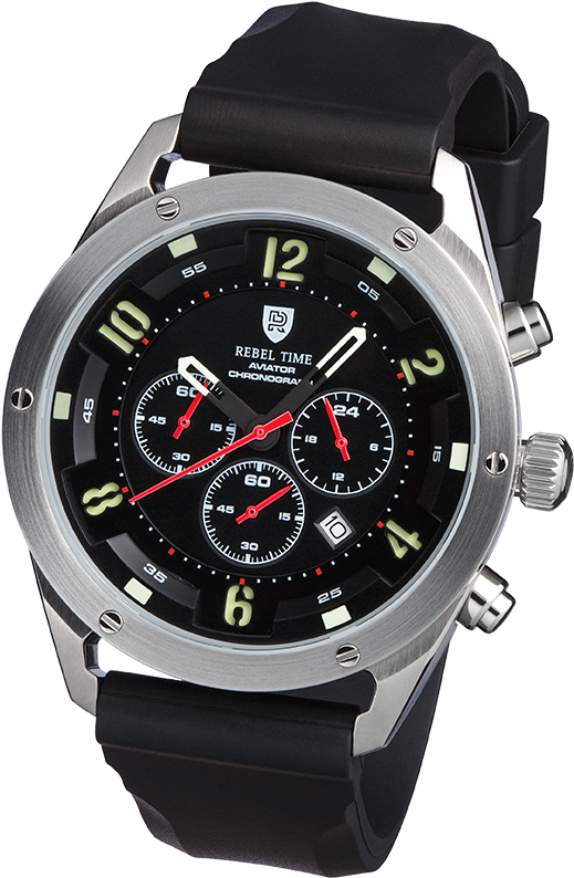 Aviator Chronograph - Black - Luminor Panerai Firenze 1860 Automatic (600x899), Png Download