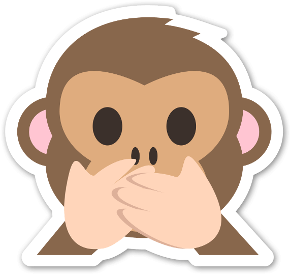 El Mono Que No Dice Maldades Pegatina - Speak No Evil Clipart (600x564), Png Download
