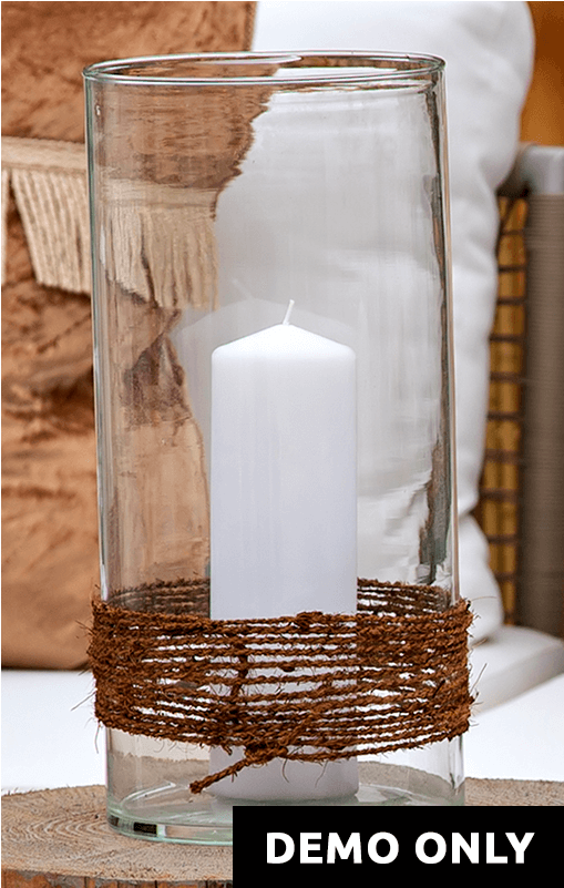 Rope Wrapped Glass Candle Dome - Candle (800x800), Png Download